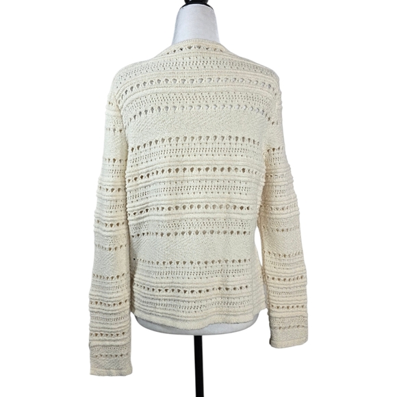Zara Women's Cream Knit Tie front  Cardigan - Picture 5 of 10